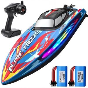 NEW Remote Control RC High Speed Boat with Built in LED Lights Up to 36km Speed